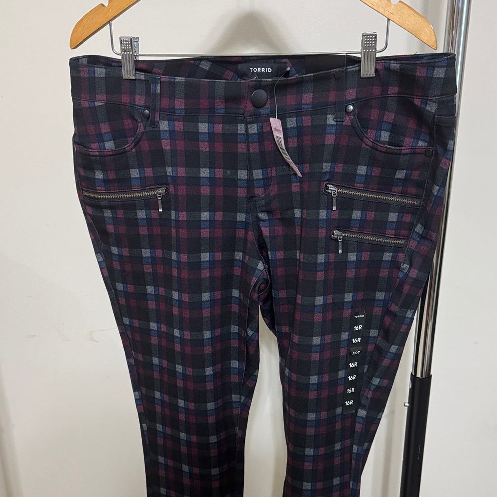 Torrid Women's Plaid Pants - Black and Blue